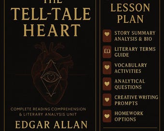 The Tell-Tale Heart Lesson Plan – Der unzuverlässige Erzähler Wortschatz und Verständnis (Digitaler Download)