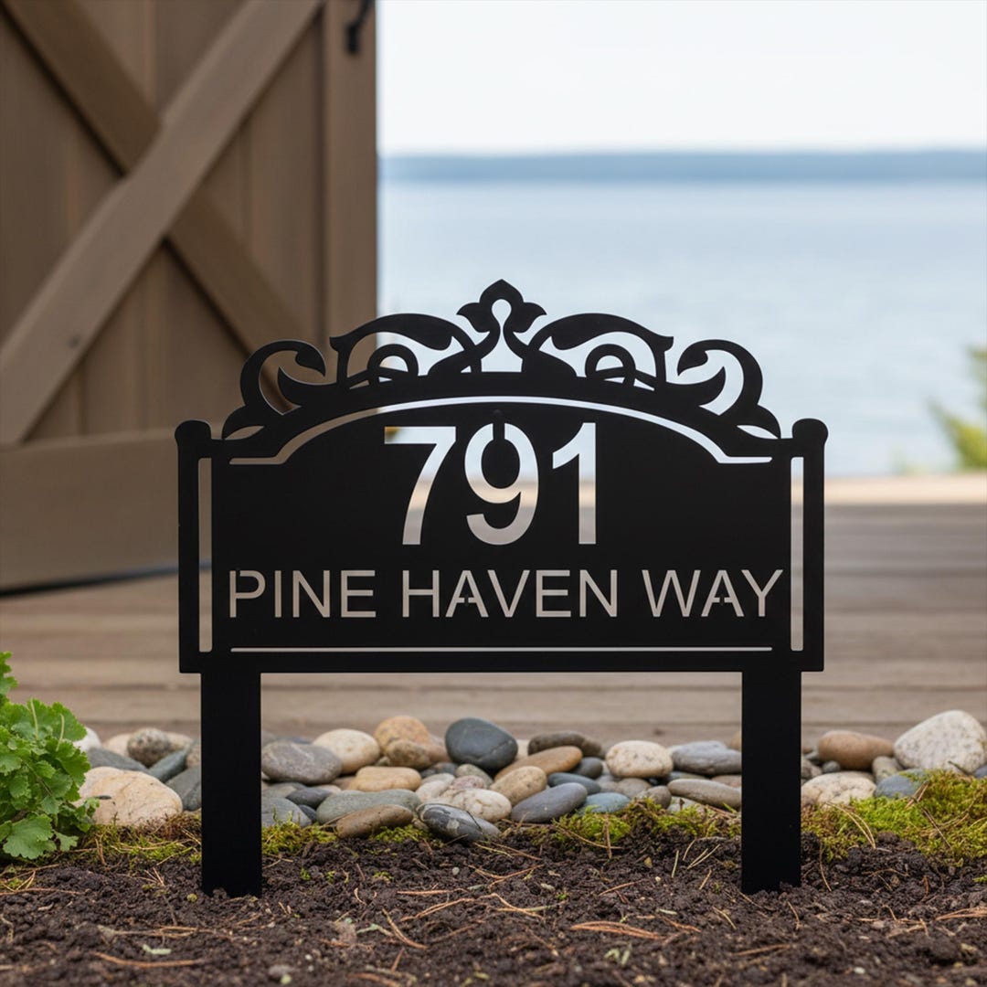 Personalized Address Yard Stake, Custom Lawn Address Sign, Driveway ...