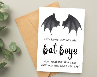 ACOTAR Inspired Birthday Card | Bat Boys