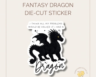 Black Dragon Sticker | Fantasy Reader