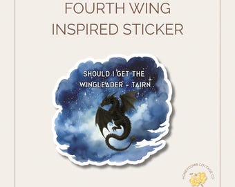 Fourth Wing Inspired | Dragon Sticker | Romantasy Reader | Bookish Fantasy Art