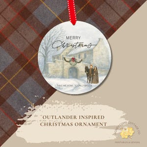 Outlander Inspired Christmas Ornament, Historical Romance. 3x3 in. Ceramic