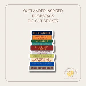Outlander Inspired Book Stack Sticker | Historical Romance image 1