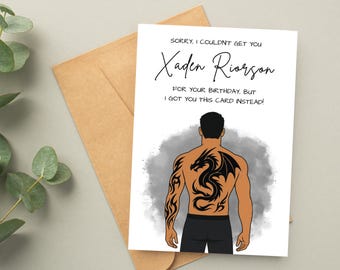 Fourth Wing Inspired Birthday Card | Xaden Riorson