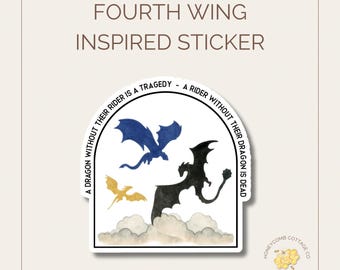 Fourth Wing Inspired | Dragon Rider Sticker | Fantasy Book Lover Gift