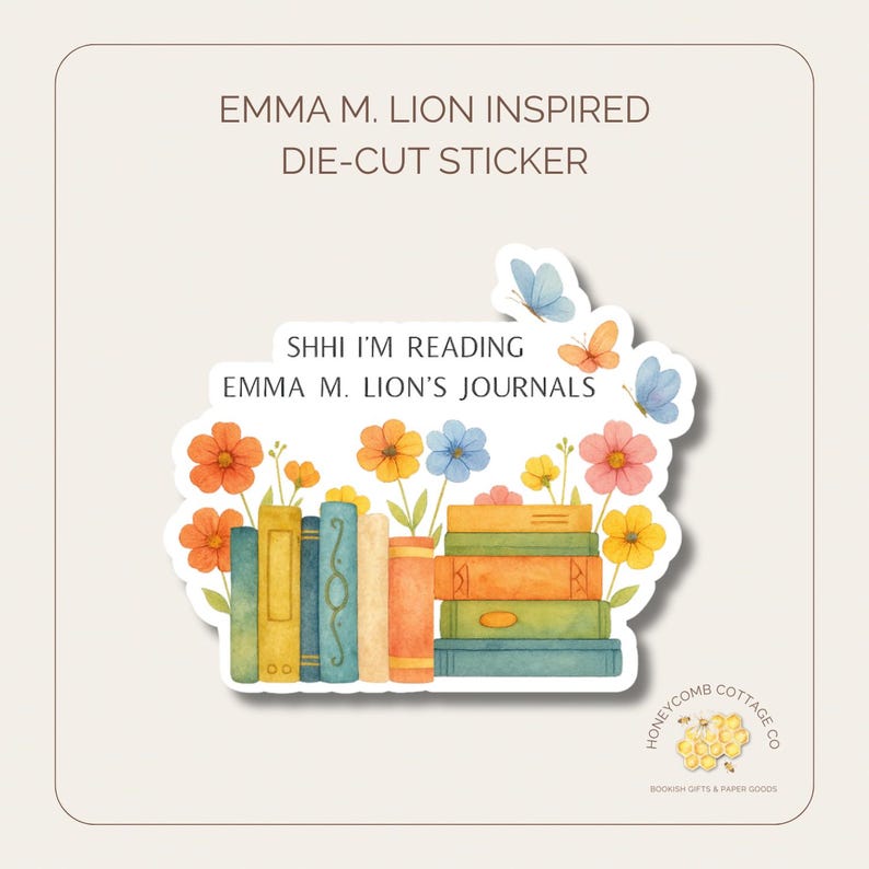 Unselected Journals of Emma M. Lion Inspired Sticker | Bookish Literary | Cozy Reader Gift image 1