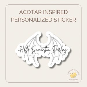 ACOTAR Inspired Personalized Sticker | Hello Darling Custom Name Sticker | Bookish Fantasy