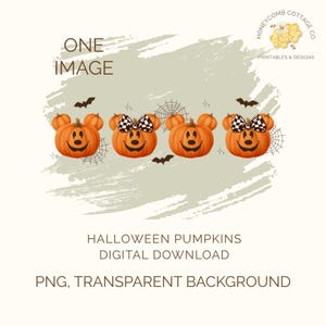 Download digitale di PNG di Halloween ispirato al topo / Zucca autunnale / Clipart acquerello accogliente
