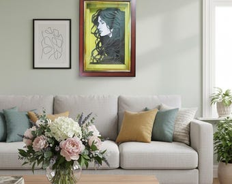 Layered Paper Cut Portrait | Handmade Shadow Box Artwork, Framed