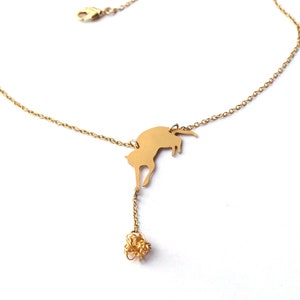Collar de gato, gatito de oro, joyería delicada, collar minimalista para mujer, colgante de gato, colgante de juego de gatitos, regalo de Navidad para amantes de los gatos