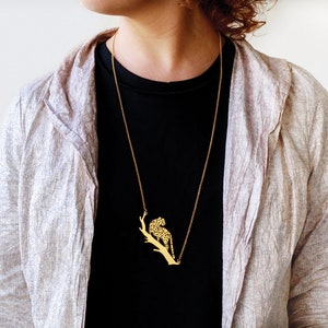 Tiger Halskette, Statement Halskette für Frauen, Leopard Anhänger, Gold Tiger Halskette, Wildkatze Anhänger, Tierliebhaber Geschenk, starke Frau Geschenk