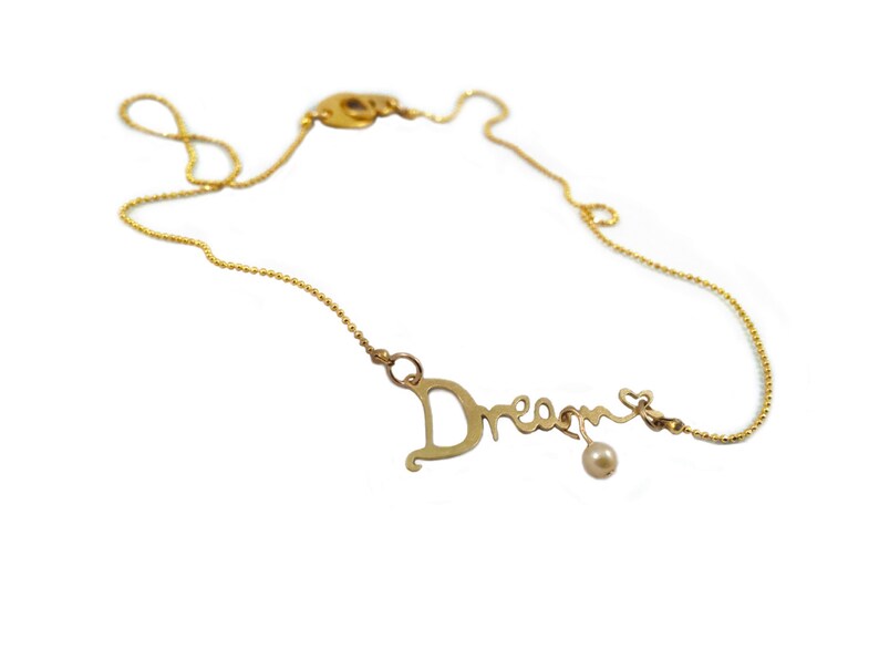 Dream Necklace Personalised Necklace Word Necklace Etsy