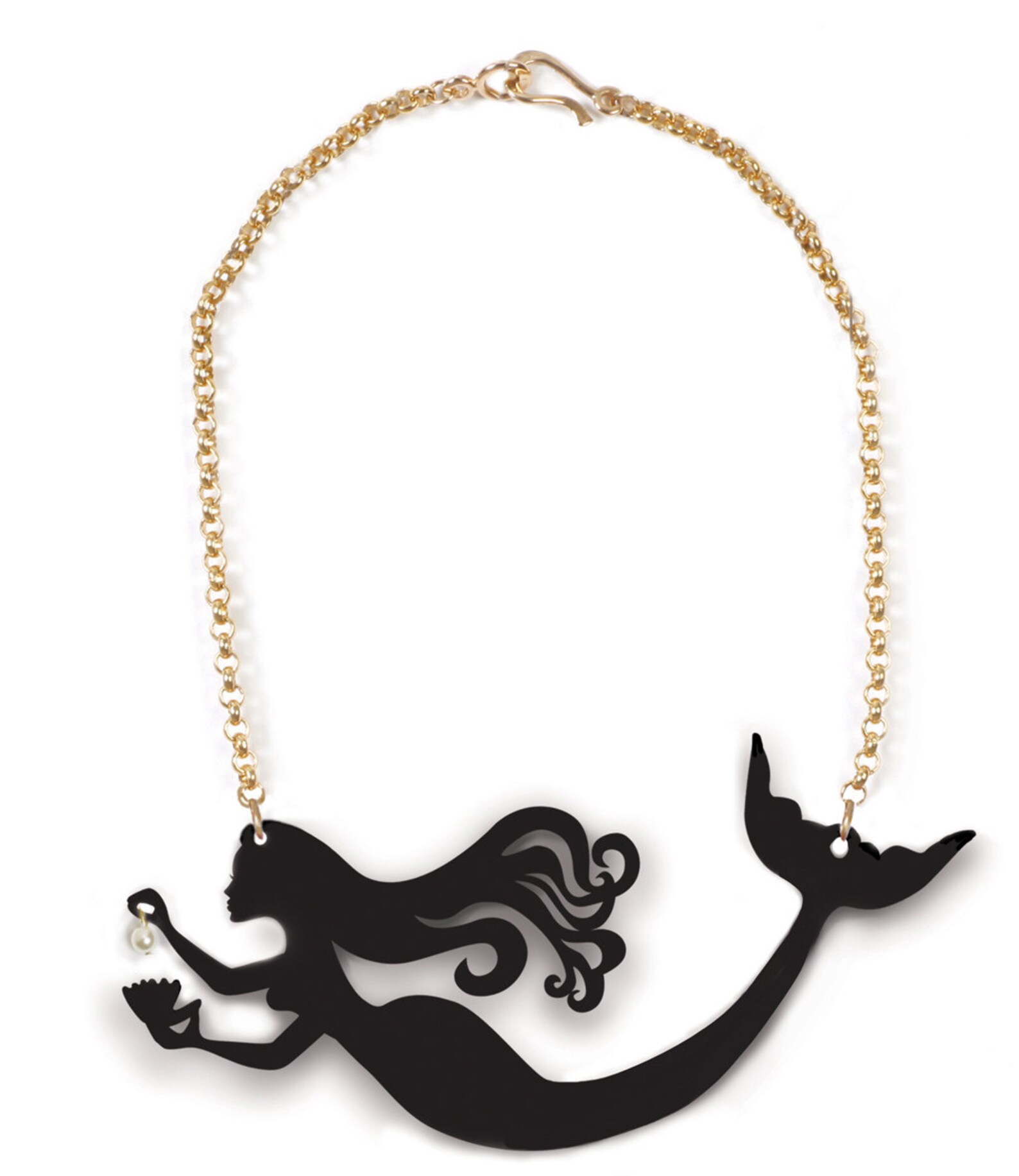 Mermaid Necklace Statement Necklace Siren Necklace Black Etsy