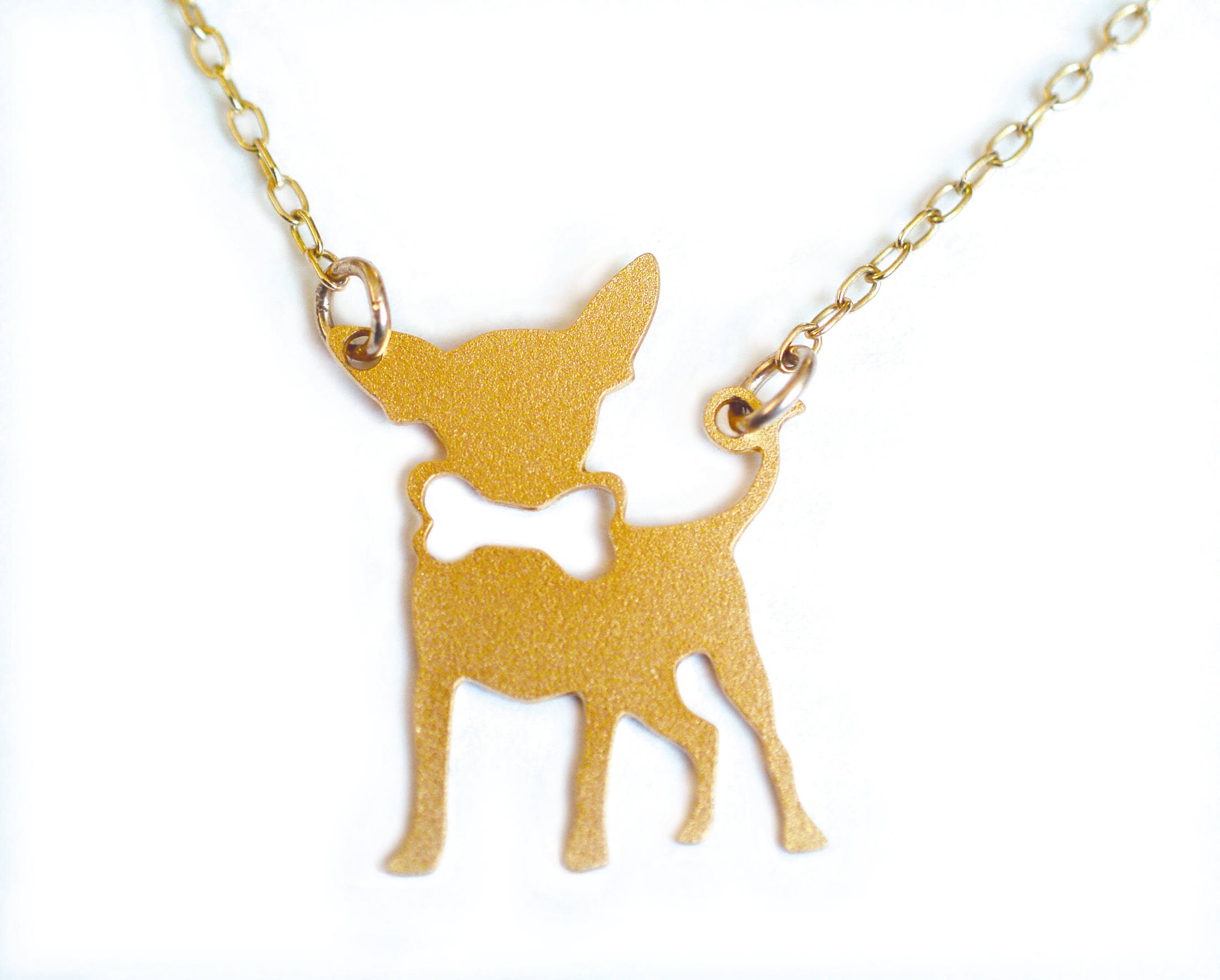 Gold Chihuahua Dog Lover Gift Dog Necklace Dog Breed Etsy