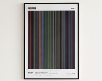 Predator Movie Poster, Arnold Schwarzenegger, Predator Print, Frame by Frame Movie Poster Print