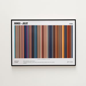 Romeo + Juliet Movie Poster, Horizontal Movie Print, Romeo + Juliet Print, Frame by Frame Movie Poster Print