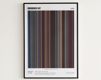 Groundhog Day Movie Poster, Bill Murray, Groundhog Day Print, Frame by Frame Movie Poster Print