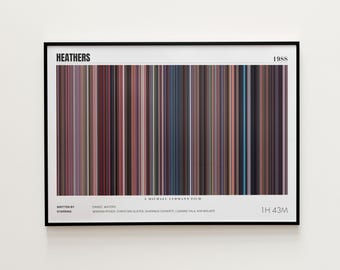 Heathers Movie Poster, Horizontal Movie Print, Heathers Print, Frame by Frame Movie Poster Print