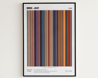 Romeo + Juliet Movie Poster, Leonardo DiCaprio, Romeo + Juliet Print, Frame by Frame Movie Poster Print