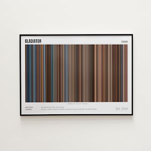 Gladiator Movie Poster, Horizontal Movie Print, Gladiator Print, Frame by Frame Movie Poster Print