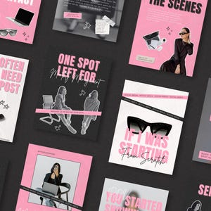 Roze moderne Instagram-postsjablonen voor socialmediamanagers | Bewerkbare canvasontwerpen (direct downloaden)