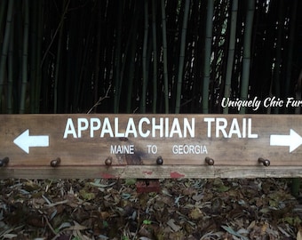 Appalachian Trail Sign, Coat Rack, Gear Holder, Hiker Gift, Rustic, Towel Holder, Wood Sign, Painted, Customize with your Favorite Trail