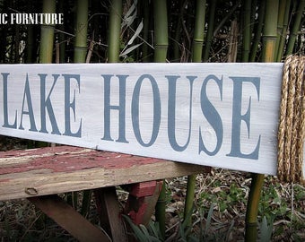 Lake House Wood Sign~ Wall Decor~ Art~Nautical~Coastal~CUSTOM COLORS