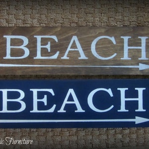 Beach Sign Wood ~Wall Decor~Coastal Home - arrow left, arrow right, Beach House Decor