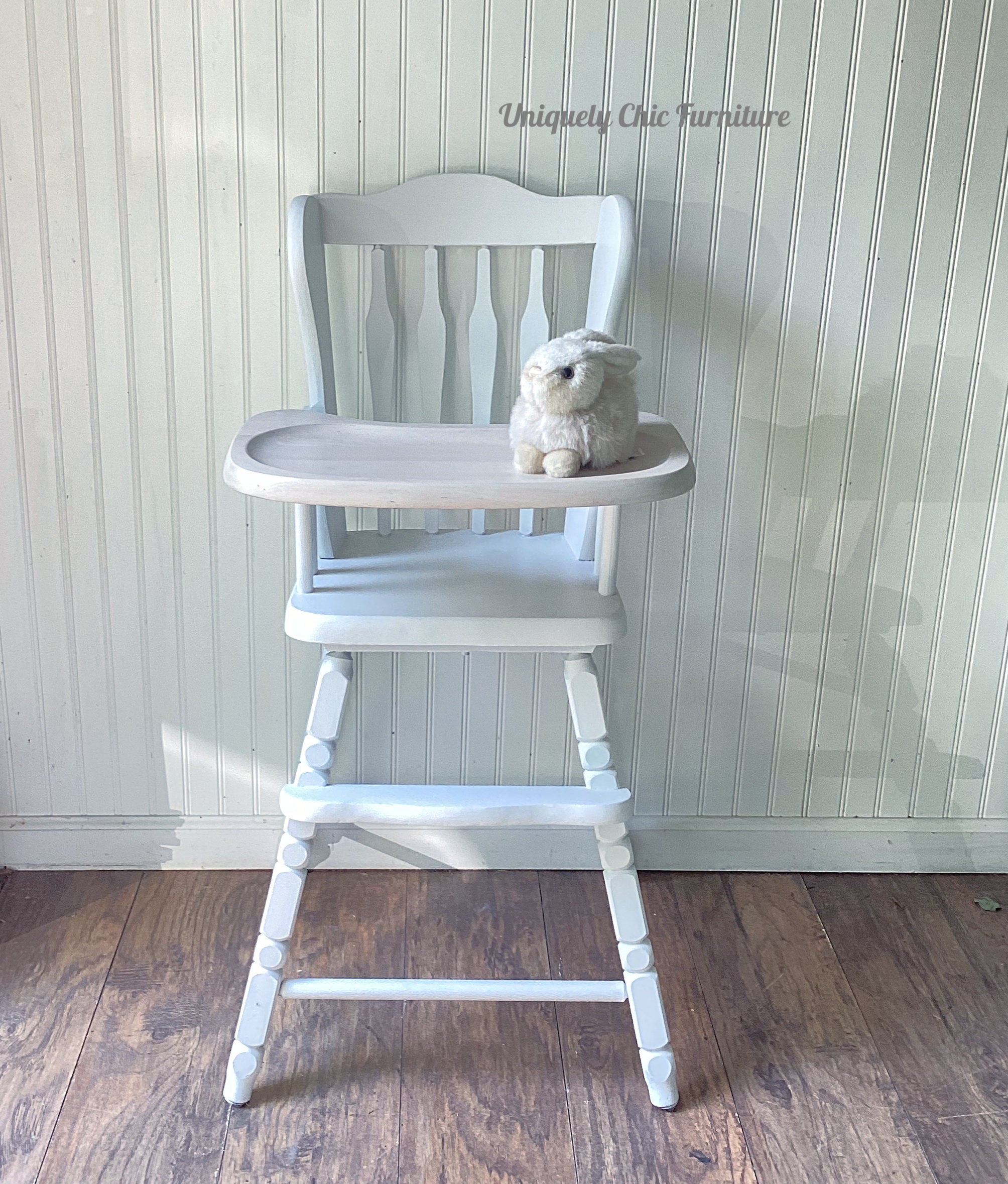 White wooden sales baby high chair