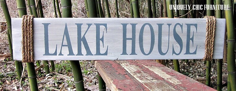 Lake House Wood Sign Wall Decor ArtNauticalCoastalCUSTOM COLORS image 3