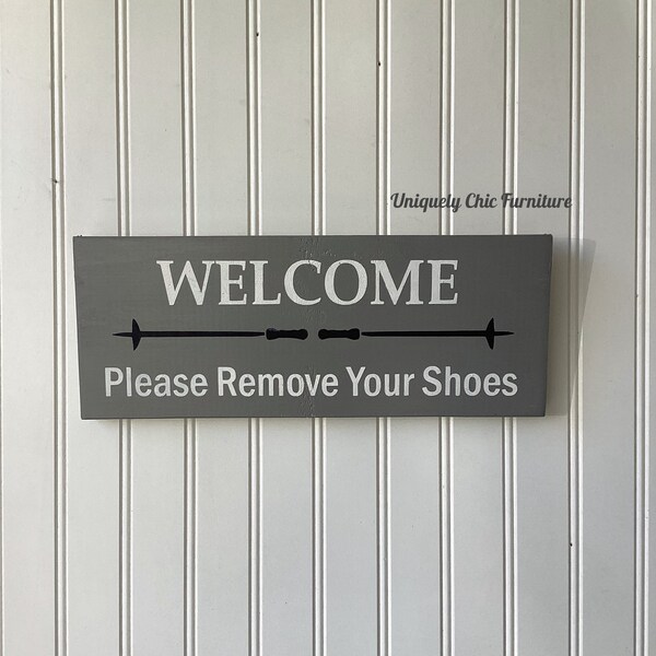 Please Remove Your Shoes, Ski Sign, Ski House, Mud Room, Wall Decor, Welcome