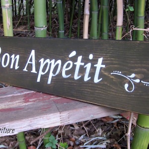Bon Appetit sign, Kitchen, Dining Room, Wood Sign, Custom Colors