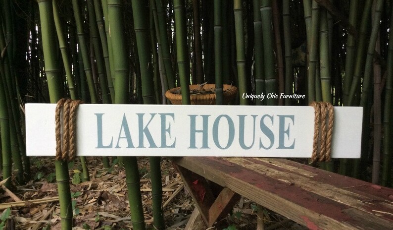 Lake House Wood Sign Wall Decor ArtNauticalCoastalCUSTOM COLORS image 4