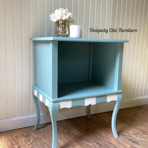 Aqua Nightstand Etsy