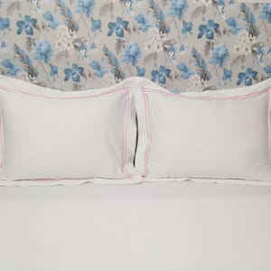 400 Thread Count White 100% Cotton Sateen Double Embroidery Pillow sham