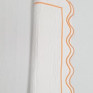 400 Thread Count White 100% Cotton Sateen Quilted Pillow sham Scalloped and border Embroidery