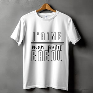 J&#39;aime mon Petit Babou quote - Unisex Garment-Dyed T-shirt