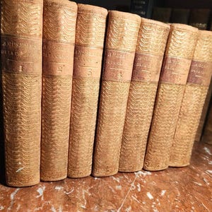 Antique Leather-Bound Set – Amusemens de la Campagne (1749), 7 Volumes French Literature