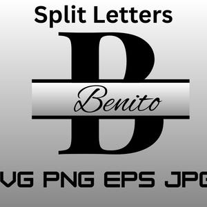 Split-Monogramm-Alphabet-Bundle, Split-Buchstabe SVG, 26 einzelne Alphabete Nachname und kommerzielle Nutzung Alphabet-Clipart-Datei svg, pdf, png, jpg