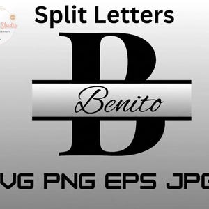 Split Monogram SVG Alphabet Bundle 26 Spilt Letter Svg Family Monogram Svg, Last Name Svg available in Pdf, EPS, Svg, Png, Jpg
