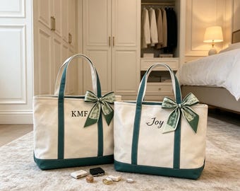 Personalisierte Canvas-Einkaufstasche | Brautjungfer Geschenk | Bestickte Tasche mit Name | Benutzerdefinierte Bachelorette Geschenk | Geschenk für Sie