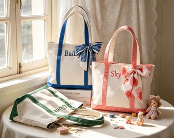 Personalisierte Canvas-Einkaufstasche | Brautjungfer Geschenk | Bestickte Tasche mit Name | Benutzerdefinierte Bachelorette Geschenk | Geschenk für Sie