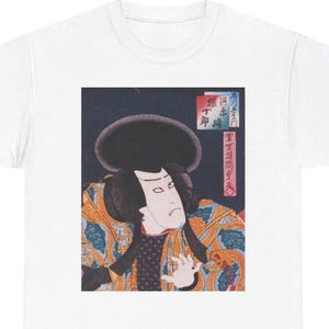 Ukiyoe T-Shirt des legendären japanischen Volkshelden Ishikawa Goemon im kunstvollen Kimono-Samurai-Ära-Kunst-T-Stück