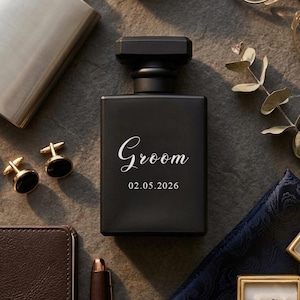 Frasco de colonia personalizado para el novio, decantador de perfume grabado, regalo de boda para el esposo, frasco de fragancia recargable, regalo personalizado para los padrinos de boda