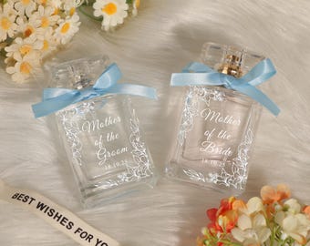 Botella de perfume personalizada para mamá o dama de honor, botella vacía rellenable personalizada, recuerdo de fecha personalizado, idea para la fiesta nupcial, grabado en vidrio.