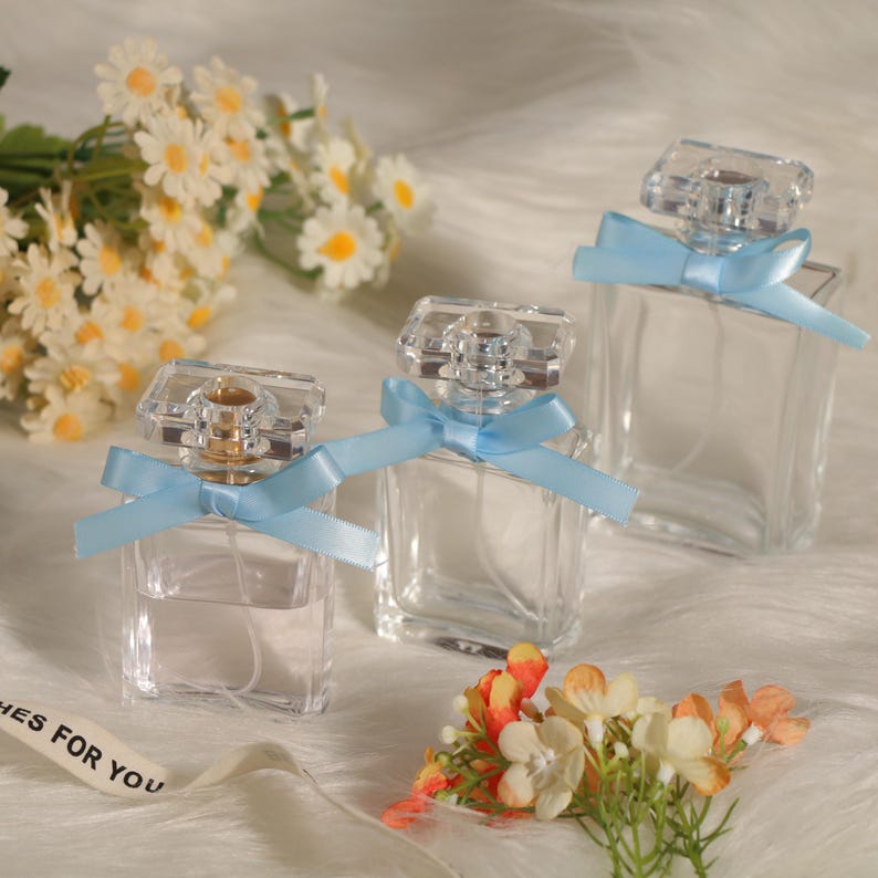 Personalized Perfume Bottle Gift for Mom Bridesmaid,Custom Refillable Empty Bottle,Personalized Date Keepsake,Bridal Party Idea,EtchingGlass image 4