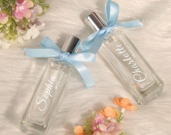 PersonalizedHand Engraved Mini Travel Perfume Bottle gift for Bridesmaid,Custom Refillable Empty Bottle,Bridal Party Idea,EtchingGlass