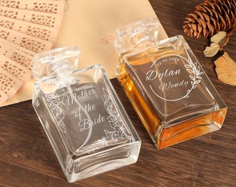 Personalized Perfume Bottle Gift for Mom,Custom Refillable Empty Bottle,Bridal Party /Bridesmaid Keepsake Gift,Etching Glass Perfume Bottle