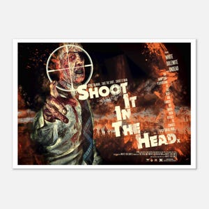 Biały Dolemite „Strzel w głowę” – plakat filmowy w stylu vintage