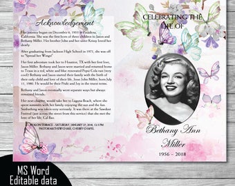 diy funeral program etsy